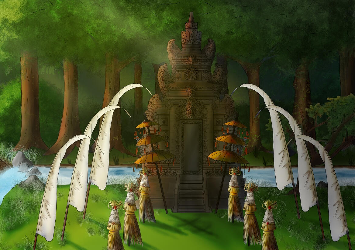 Background Illustration Balinese Wedding